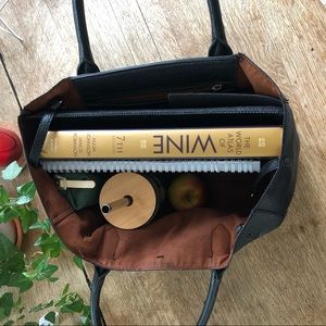 Black H&M faux leather tote